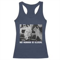 No Human Is Illegal Racerback Tank Top Funny Cat Anti ICE Meme