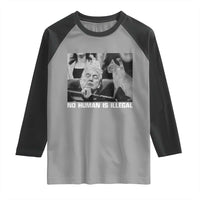 No Human Is Illegal Raglan Shirt Funny Cat Anti ICE Meme