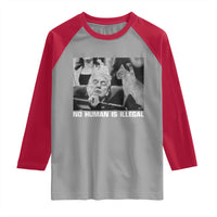 No Human Is Illegal Raglan Shirt Funny Cat Anti ICE Meme