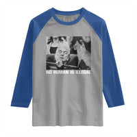 No Human Is Illegal Raglan Shirt Funny Cat Anti ICE Meme
