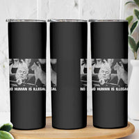 No Human Is Illegal Skinny Tumbler Funny Cat Anti ICE Meme