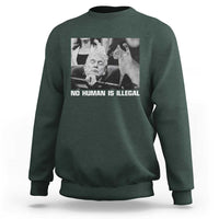 No Human Is Illegal Sweatshirt Funny Cat Anti ICE Meme