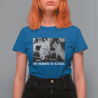 No Human Is Illegal T Shirt For Women Funny Cat Anti ICE Meme