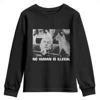 No Human Is Illegal Youth Sweatshirt Funny Cat Anti ICE Meme