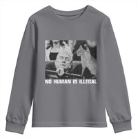 No Human Is Illegal Youth Sweatshirt Funny Cat Anti ICE Meme