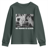 No Human Is Illegal Youth Sweatshirt Funny Cat Anti ICE Meme