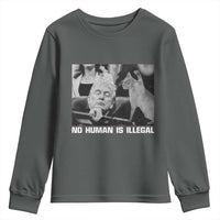 No Human Is Illegal Youth Sweatshirt Funny Cat Anti ICE Meme