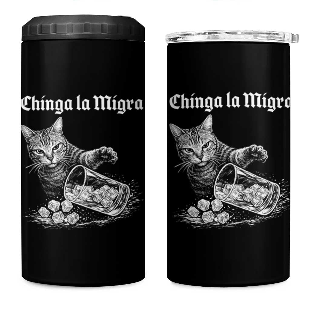 Funny Cat Anti ICE Meme 4 in 1 Can Cooler Tumbler