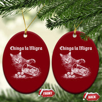 Funny Cat Anti ICE Meme Ceramic Ornament