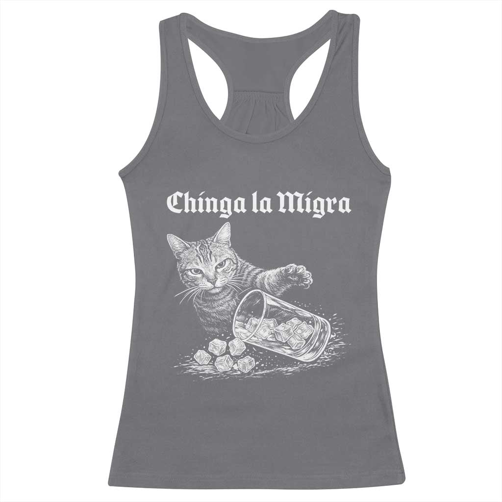 Funny Cat Anti ICE Meme Racerback Tank Top