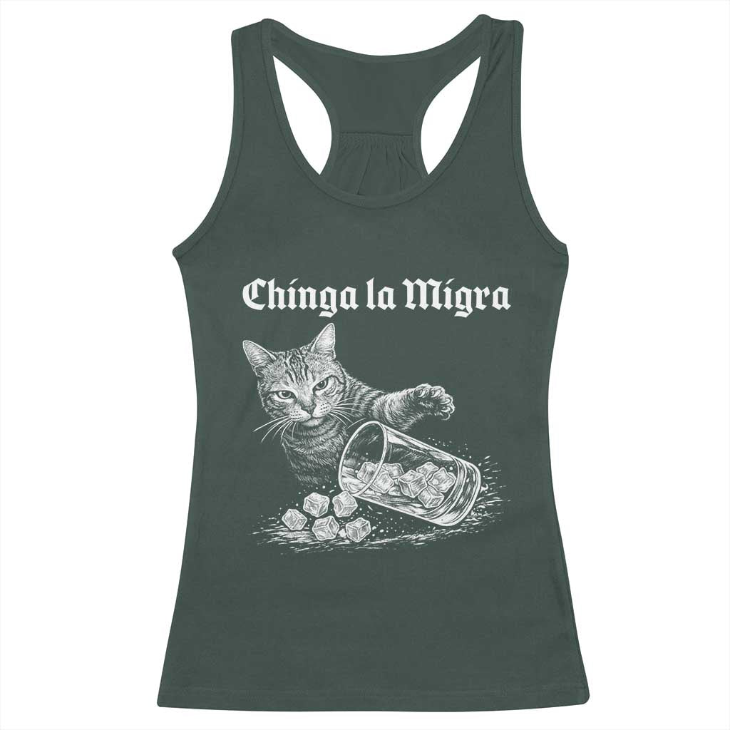 Funny Cat Anti ICE Meme Racerback Tank Top