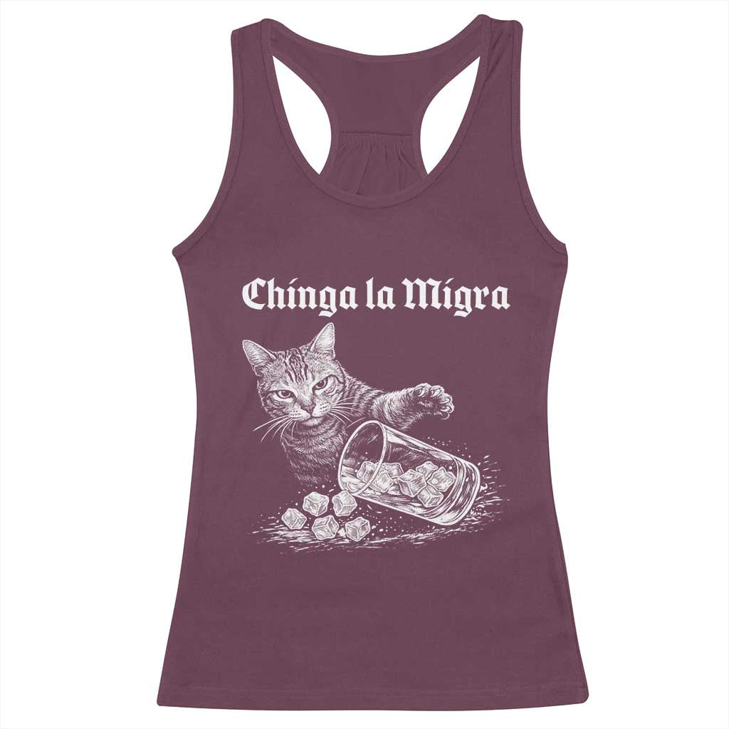 Funny Cat Anti ICE Meme Racerback Tank Top