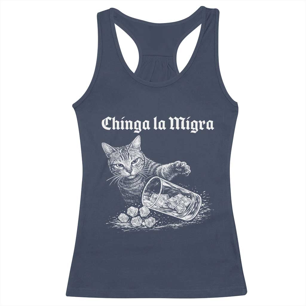Funny Cat Anti ICE Meme Racerback Tank Top