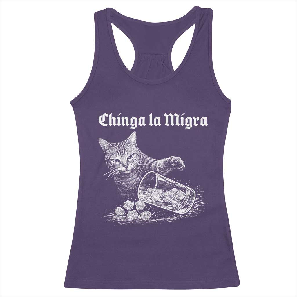Funny Cat Anti ICE Meme Racerback Tank Top