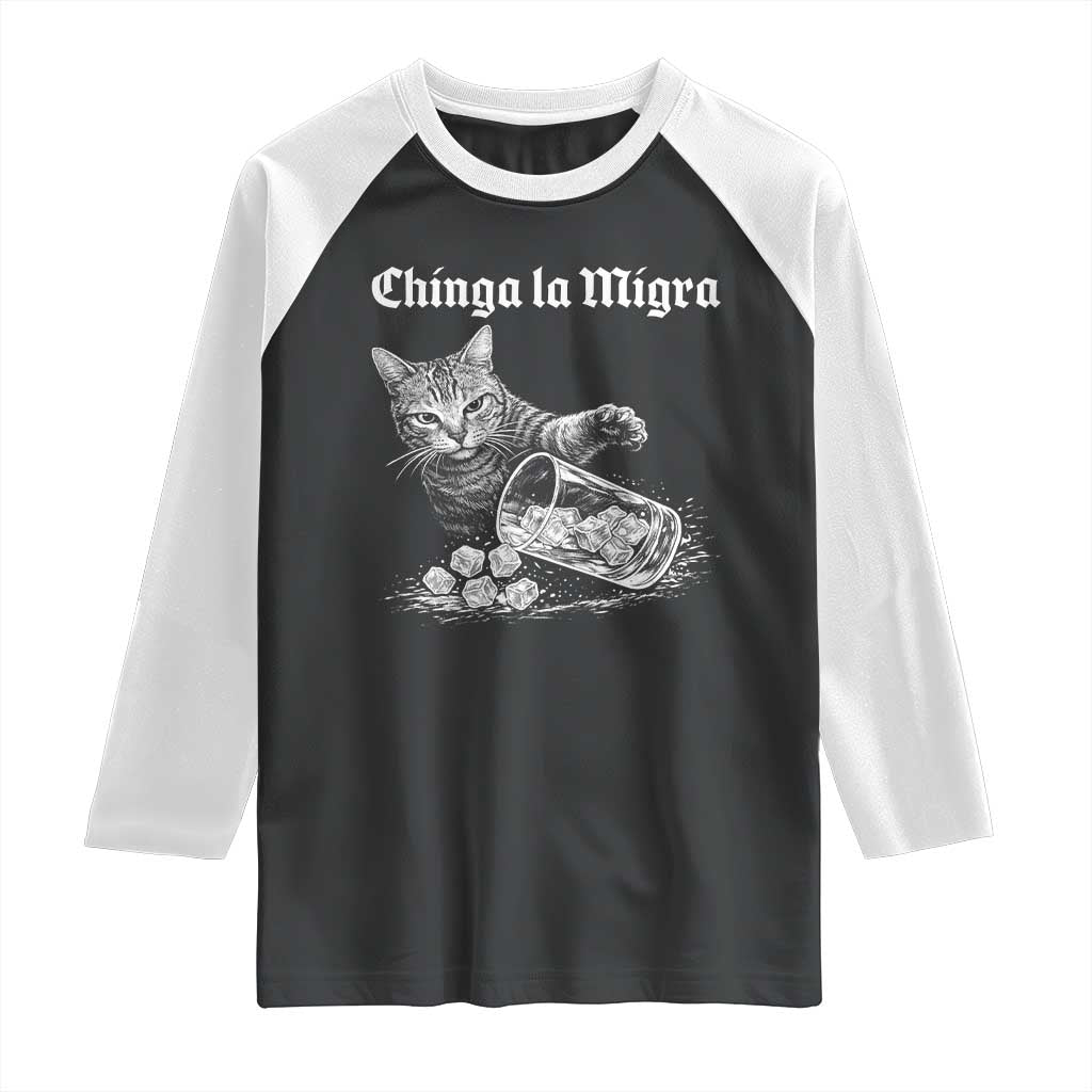 Funny Cat Anti ICE Meme Raglan Shirt