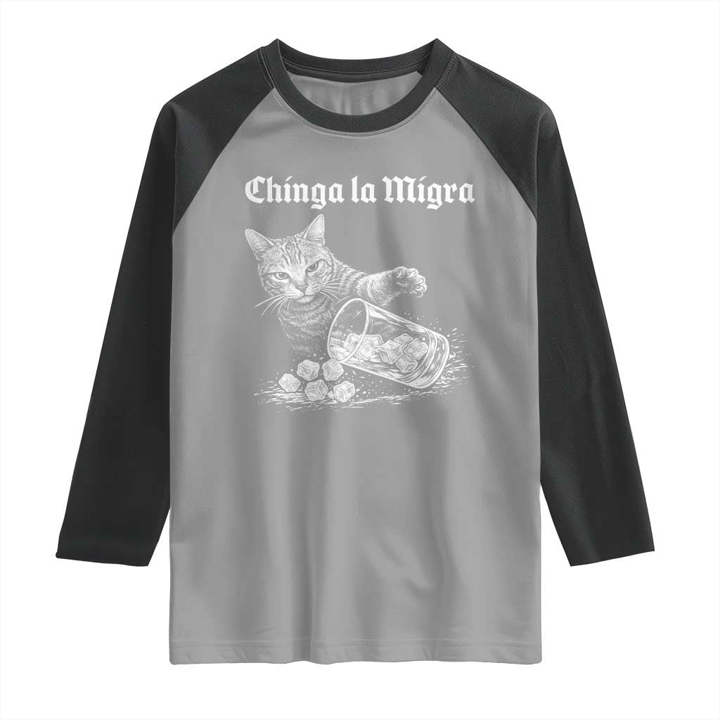 Funny Cat Anti ICE Meme Raglan Shirt