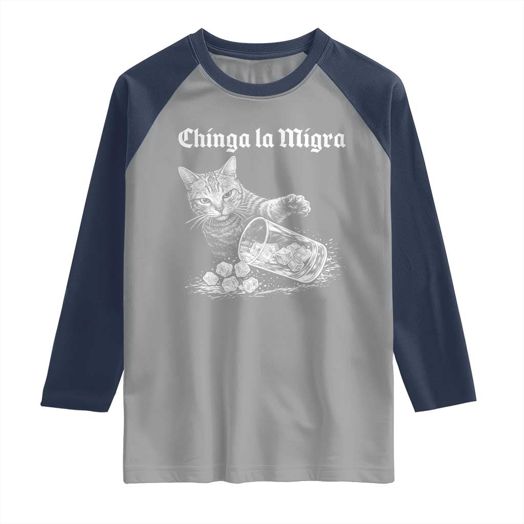 Funny Cat Anti ICE Meme Raglan Shirt