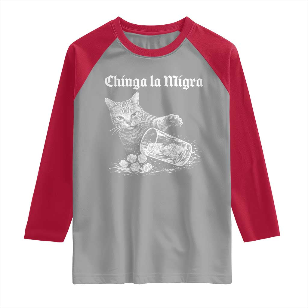 Funny Cat Anti ICE Meme Raglan Shirt