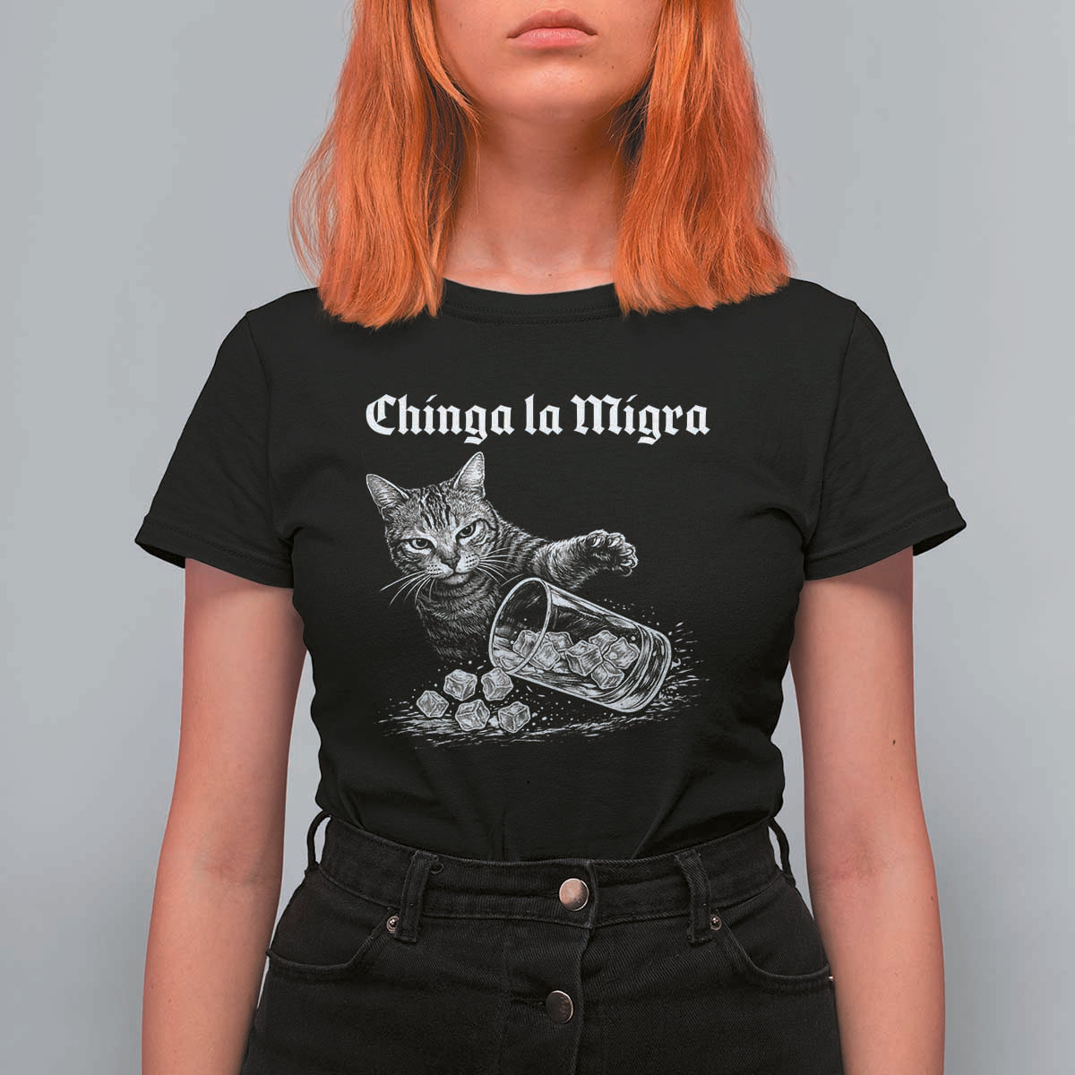 Funny Cat Anti ICE Meme T Shirt For Women