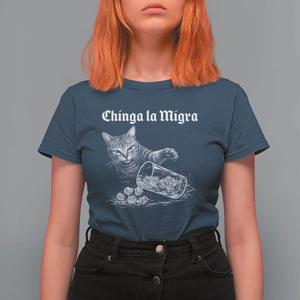 Funny Cat Anti ICE Meme T Shirt For Women