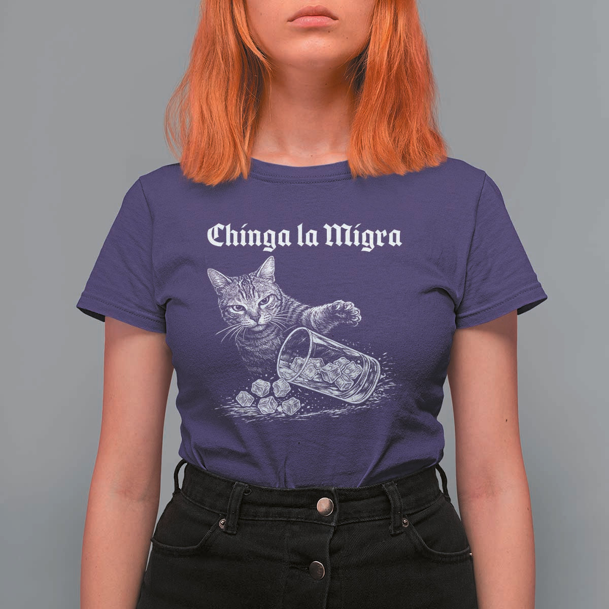 Funny Cat Anti ICE Meme T Shirt For Women