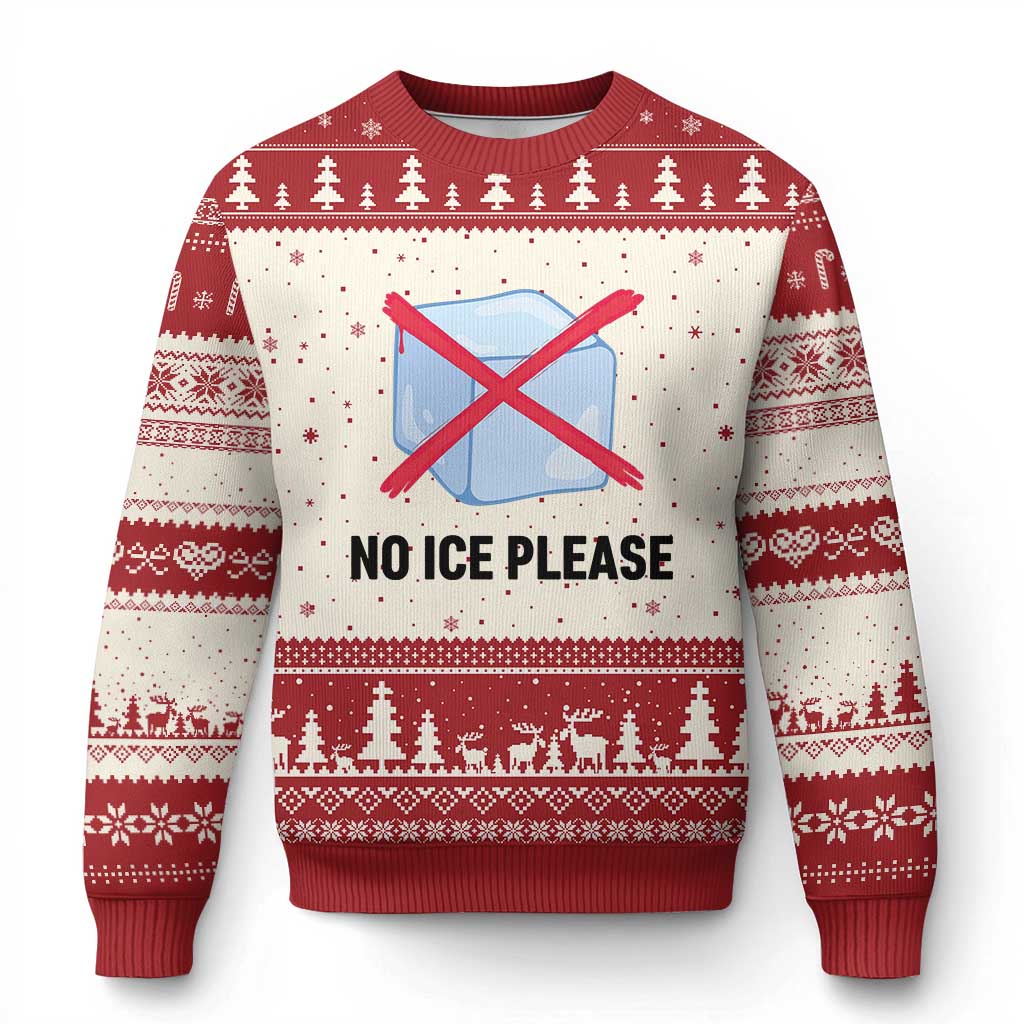 No Ice Please Ugly Christmas Sweater Subtle Anti ICE Deportation Human Rights