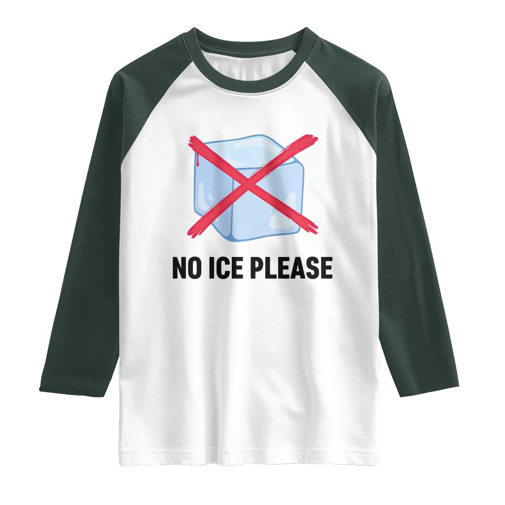 No Ice Please Raglan Shirt Subtle Anti ICE Deportation Human Rights