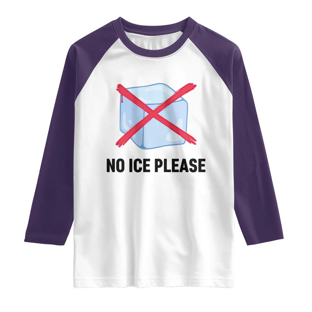 No Ice Please Raglan Shirt Subtle Anti ICE Deportation Human Rights