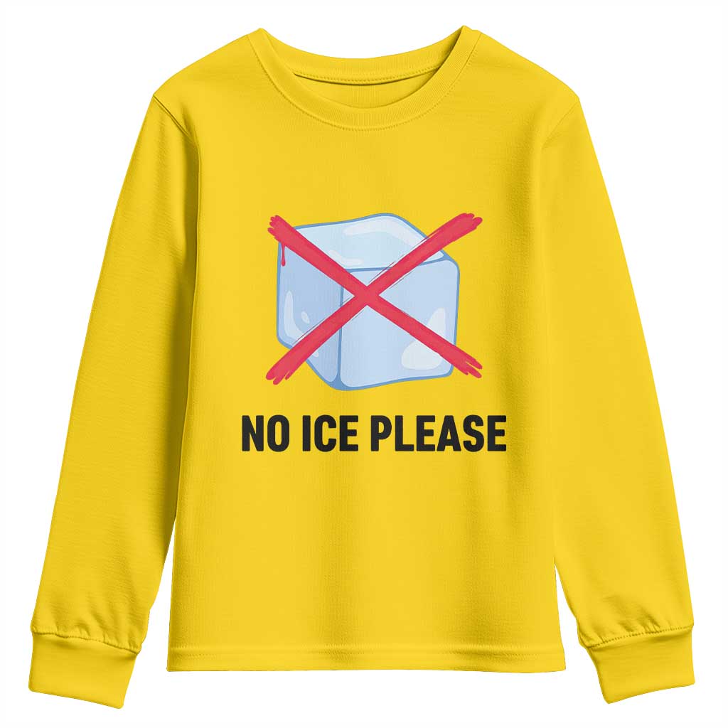 No Ice Please Youth Sweatshirt Subtle Anti ICE Deportation Human Rights