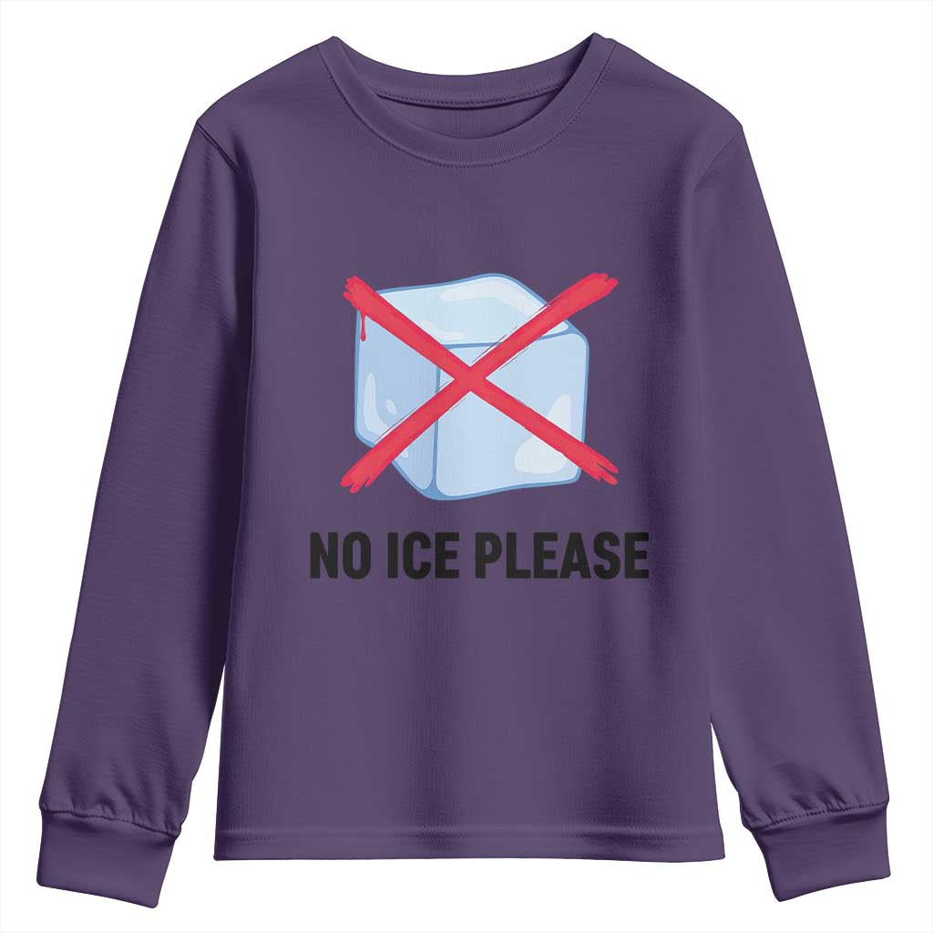 No Ice Please Youth Sweatshirt Subtle Anti ICE Deportation Human Rights