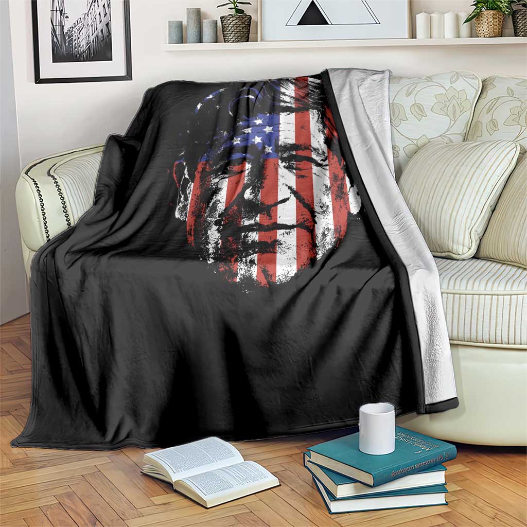 Cesar Chavez Throw Blanket Hispanic Heritage Month American Flag Portrait
