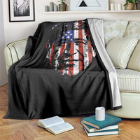 Cesar Chavez Throw Blanket Hispanic Heritage Month American Flag Portrait