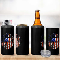 Cesar Chavez 4 in 1 Can Cooler Tumbler Hispanic Heritage Month American Flag Portrait