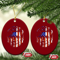 Cesar Chavez Ceramic Ornament Hispanic Heritage Month American Flag Portrait