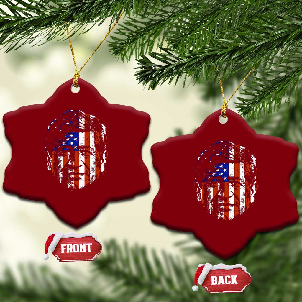 Cesar Chavez Ceramic Ornament Hispanic Heritage Month American Flag Portrait