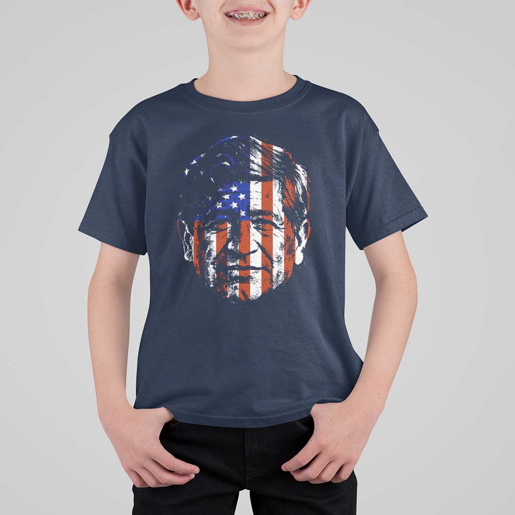 Cesar Chavez T Shirt For Kid Hispanic Heritage Month American Flag Portrait