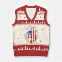 Cesar Chavez V-Neck Knit Sweater Vest Hispanic Heritage Month American Flag Portrait
