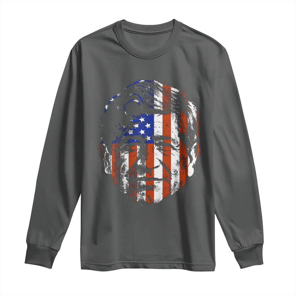 Cesar Chavez Long Sleeve Shirt Hispanic Heritage Month American Flag Portrait