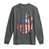 Cesar Chavez Long Sleeve Shirt Hispanic Heritage Month American Flag Portrait