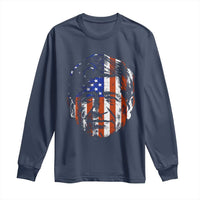 Cesar Chavez Long Sleeve Shirt Hispanic Heritage Month American Flag Portrait