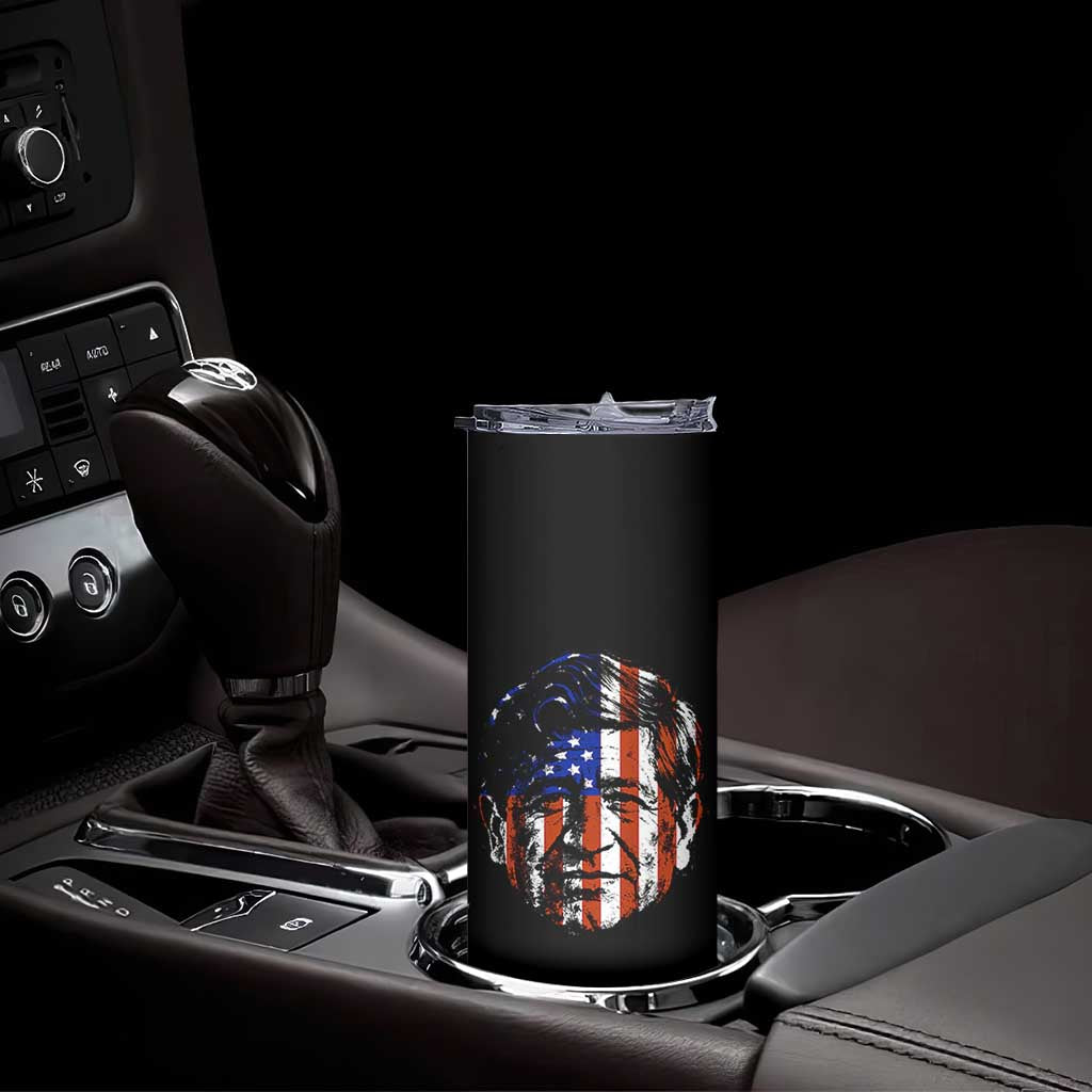 Cesar Chavez Skinny Tumbler Hispanic Heritage Month American Flag Portrait