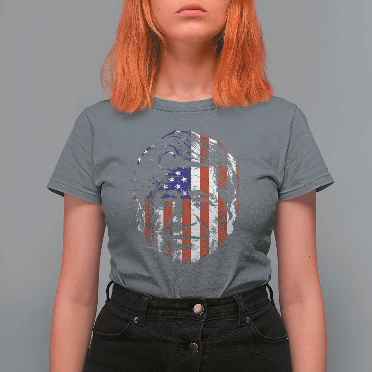 Cesar Chavez T Shirt For Women Hispanic Heritage Month American Flag Portrait