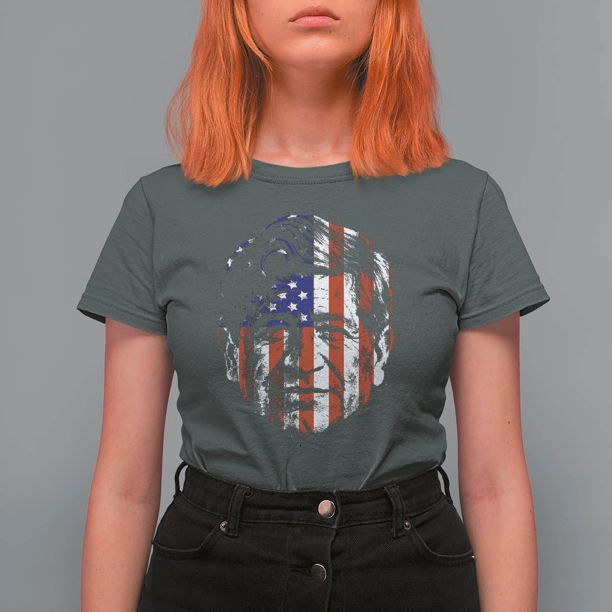 Cesar Chavez T Shirt For Women Hispanic Heritage Month American Flag Portrait