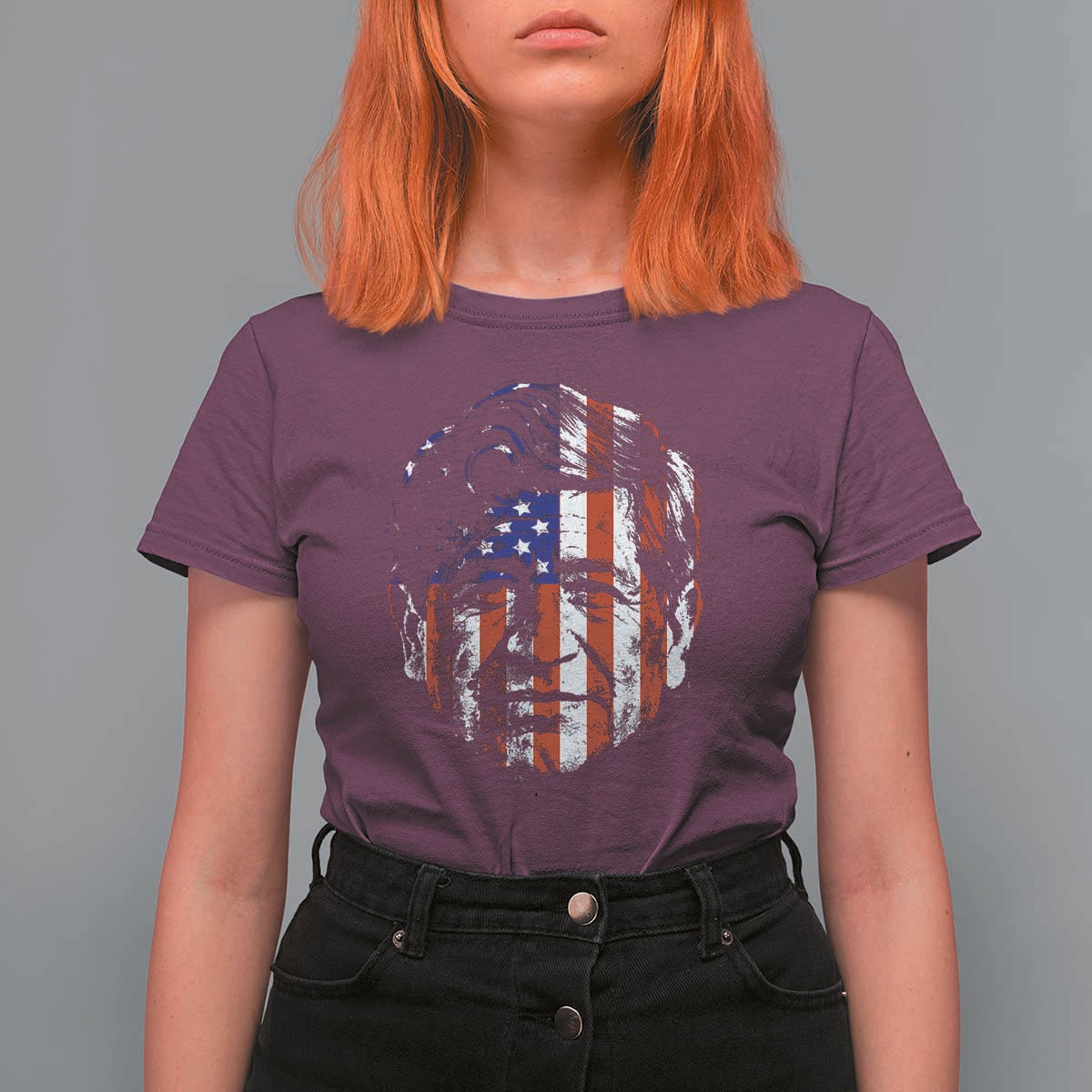 Cesar Chavez T Shirt For Women Hispanic Heritage Month American Flag Portrait