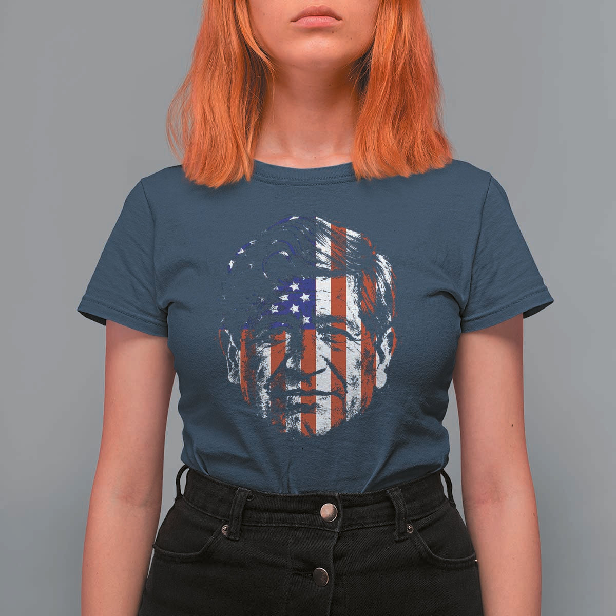 Cesar Chavez T Shirt For Women Hispanic Heritage Month American Flag Portrait