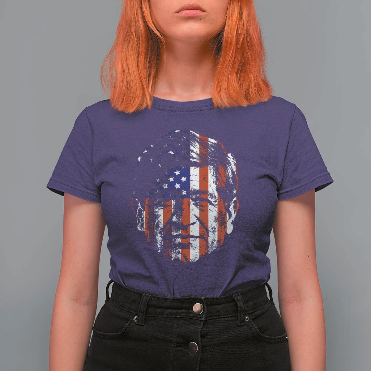 Cesar Chavez T Shirt For Women Hispanic Heritage Month American Flag Portrait