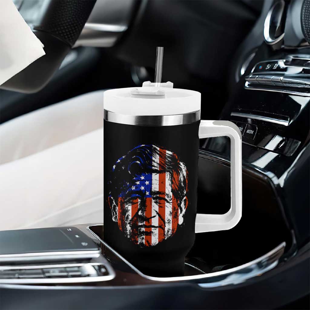 Cesar Chavez Tumbler With Handle Hispanic Heritage Month American Flag Portrait