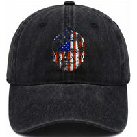 Cesar Chavez Washed Cotton Baseball Cap Hispanic Heritage Month American Flag Portrait