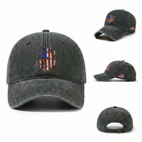 Cesar Chavez Washed Cotton Baseball Cap Hispanic Heritage Month American Flag Portrait