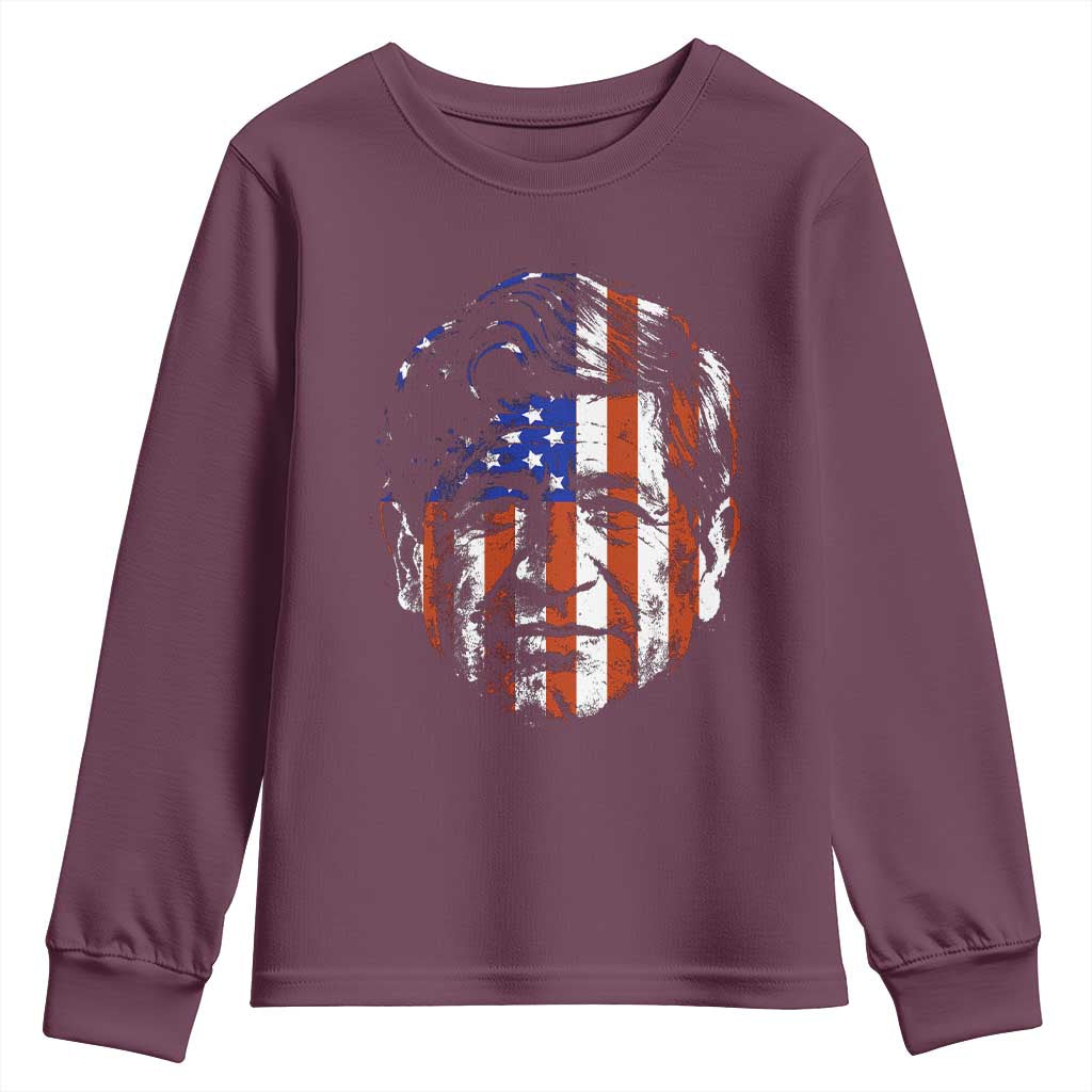 Cesar Chavez Youth Sweatshirt Hispanic Heritage Month American Flag Portrait